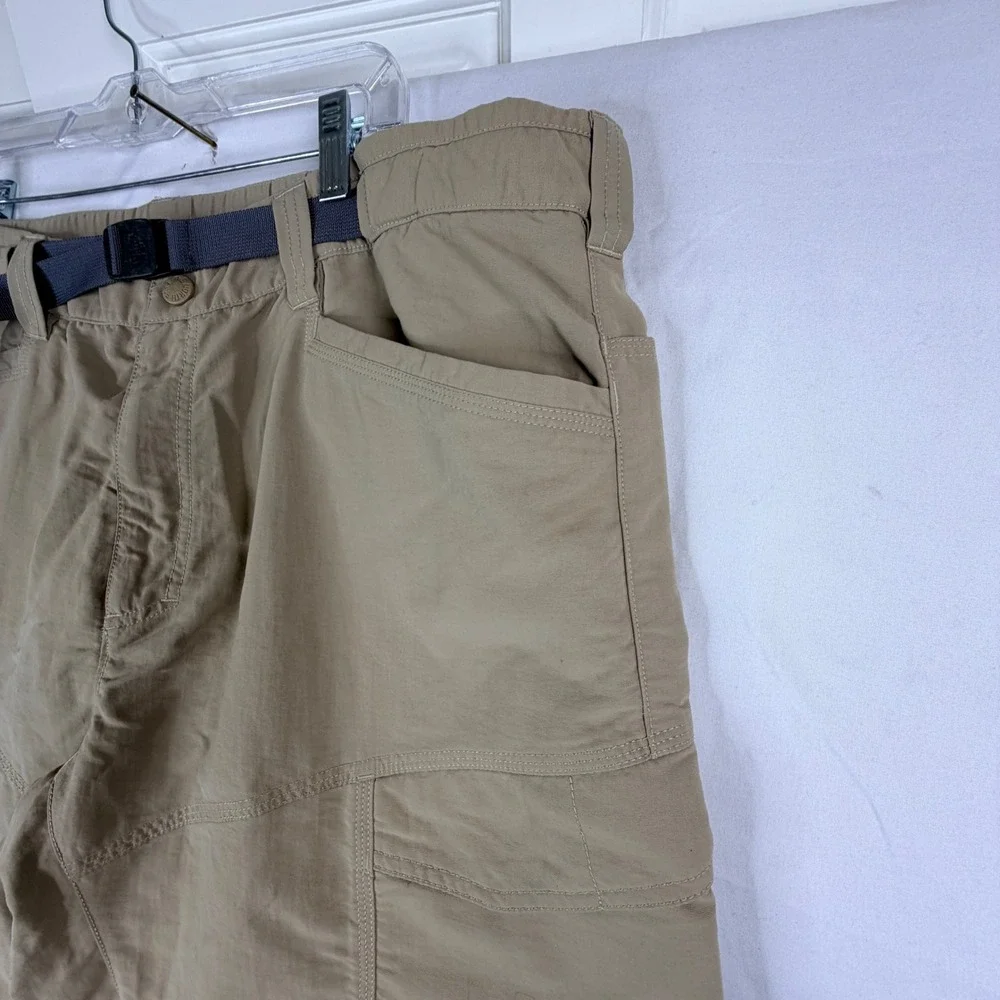 The North Face Convertible Hiking Pants 40 Tan Khaki Zip Off Cargo Outdoor